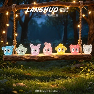 Adornos Luminosos de Animales Mini Lanshuo, Decoraciones de Halloween para Niños, Juguetes de Plástico con Forma de Bola de Carbón de Dibujos Animados - Product Image 1