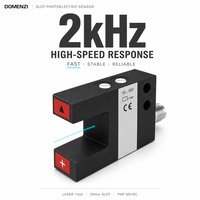 Capteur laser à fente DOMENZI GL20L-P-V3, positionnement précis à 1 mm, largeur de fente de 20 mm, PNP NO NC pour la détection rapide des mouvements