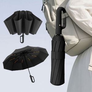 Hot <b>Sale</b> Cheap Promotional Wholesale High Quality 3 Folding Light <b>Weight</b> Umbrella with Custom Logo Custom Colors Plastic Handle - Product Image 3