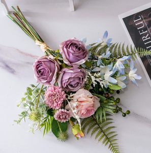 Fleurs artificielles faites <span class=keywords><strong>à</strong></span> la main Roy Rose Letters, décoration pour la maison et les murs, bouquet de mariage, nouvel an, Thanksgiving - Product Image 1