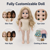 Poupée en vinyle personnalisable de 18 pouces, entièrement articulée avec corps en tissu doux, visage peint à la main, kit DIY pour enfants, cadeau, vente en gros, OEM, ODM