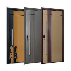 Современная входная дверь на заказ из алюминиевого сплава с умным замком, защитой от взлома и водонепроницаемыми свойствами для использования в отелях и на виллах - Product Image 4