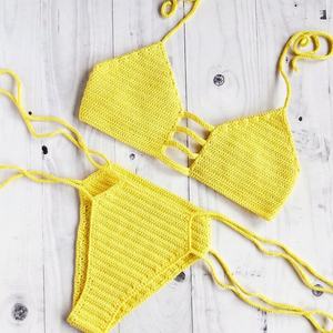 ชุดบิกินี่แบบสองชิ้นคอวี ทำมือ ไซส์ใหญ่พิเศษ สำหรับผู้หญิง แบบ OEM สั่งผลิตขั้นต่ำ 50 ชิ้น - Product Image 1