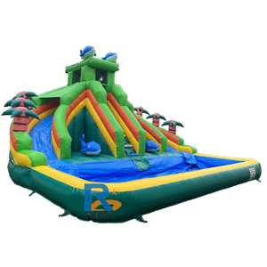 Bán Buôn Giá Thương Mại Mùa Hè Công Viên Nước 0.55Mm PVC Trượt Bơm Hơi Mới Được Thiết Kế Với Hồ Bơi Cho Mọi lứa tuổi - Product Image 1