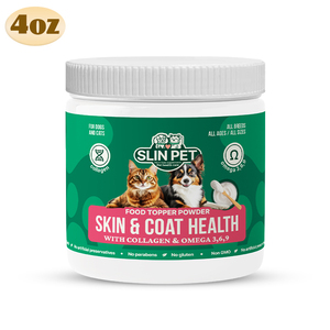 Suplementos en polvo de nutrición OEM/ODM para mascotas con colágeno y Omega 3, 6, 9 para mejorar la salud de la piel y el abrigo