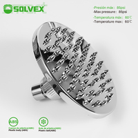 SOLVEX Set Shower Head Dinding Profesional 8 Inci Persegi Besar Bahan Stainless Steel Lapisan Chrome Penuh Tekanan Tinggi untuk Hotel