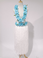 Hawaii femmes Hula fille danse Triple couches en plastique herbe jupe robe de soirée pour Festival Performance Costume