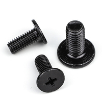 100pcs/bag 304 Stainless Steel Black Zinc Plated Cross Ultra Thin Flat Head Machine Screw M2 M2.5 M3 M4 M5 M6 Laptop Screws