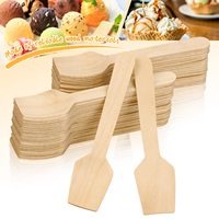 Cuillères en bois naturel jetables en gros, petites cuillères à glace en bois, spatules en bois