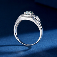 YBO personnalisé 925 en argent Sterling bagues fines de luxe Hip Hop VVS Moissanite mariage bagues de fiançailles pour hommes pour les fêtes