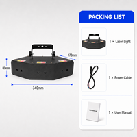 Projecteur laser à 6 faisceaux IP20, contrôle DMX512, RGB 45W, éclairage laser de scène pour discothèque, DJ, soirée