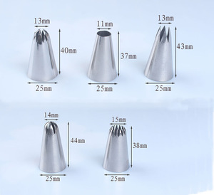 5 Chiếc Đầu Phun Trang Trí Bánh Nga Dụng Cụ Làm Bánh Dụng Cụ Đầu Phun Làm Bánh Bộ Đầu Phun Kem Bằng Thép Không Gỉ Hình Lá - Product Image 3