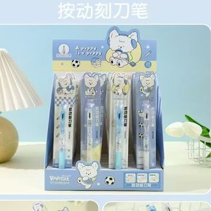 Cute Cartoon Push Button Carving Knife Pen 14cm Plastic Mini Craft Tool For Students <b>Paper</b> Cutting Stationery - Product Image 5