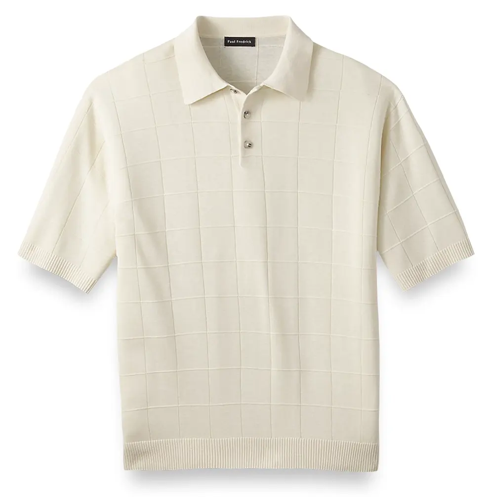 Custom Logo Mens Polo Neck Short Sleeve Cotton Wool Luxury Plaid Knit Sweater Sweat Shirt Fall Man Unisex Plus size Knitwear