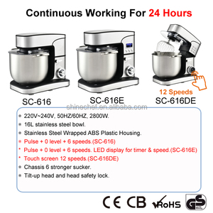 Máy trộn bột hành tinh lớn 10L 12L 16L, máy làm bánh mì bánh ngọt kỹ thuật số 3 trong 1, máy trộn thực phẩm gia đình điện - Product Image 5