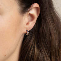 Anting-anting Stud Batu Kelahiran Minimalis Ji Xing 12, Lapisan Emas 18K, Kuningan CZ, Perhiasan Mode Geometris Trendy Wanita Grosir