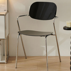 Chaise de salle à manger moderne minimaliste de style nordique avec dossier transparent en acrylique électro-plaqué - Product Image 3