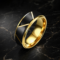 Bague géométrique en or noir brossé, fabrication directe d'usine JLM, pour homme et femme, bague de fiançailles, alliance, bijou pour le doigt, cadeau
