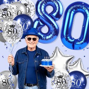 Decorazioni Personalizzate per Palloncini di <span class=keywords><strong>Compleanno</strong></span> con Palloncini Stampati '<span class=keywords><strong>Buon</strong></span> <span class=keywords><strong>Compleanno</strong></span>' e Palloncini Numerici da 40 Pollici per Feste di Anniversario - Product Image 4