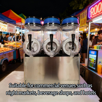 Distributeur de boissons glacées YINSHUO abordable, machine à slush commerciale pour usage domestique et professionnel, 36L avec 3 réservoirs