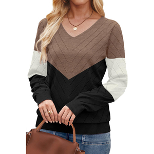 Pulls pour femmes, col en V, tricot décontracté, manches longues, hauts légers, vêtements pull-over, tenues de mode automne 2026 - Product Image 3