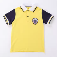 Camisas Polo de Algodón Piqué con Cuello Personalizado, Manga Corta, Uniformes para Niños de Primaria