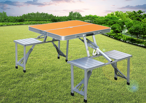 Mesa de Camping Portátil Compacta con 4 Sillas Integradas, Mesa Ligera para 4 Personas - Product Image 5