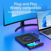 Unidad Óptica Externa USB 3.0 5 en 1 con Caché de 2 MB, Tipo Bandeja, Unidad de Blu-ray Portátil para Computadoras Portátiles y de Escritorio