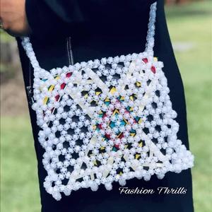 Handmade MNAK Fashion Thrills Zambia Women's <b>Bag</b> with Candy Pattern Flowers Decoration Lace-up Closure PU Material - Product Image 6