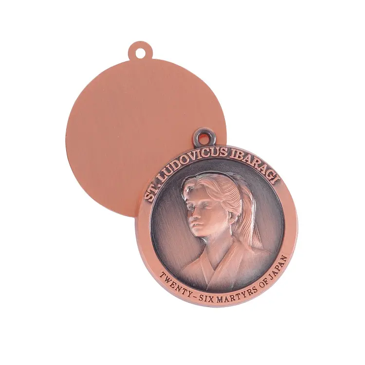 custom OEM metal old color 3D women lady characterJapan antique copper bronze necklace pendant