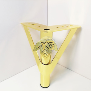 Leaf-shaped <b>Sofa</b> <b>Legs</b> Gold Carbon Steel Contemporary Design Heavy Duty Furniture Support <b>for</b> <b>Sofa</b> Chair Bed - Product Image 1