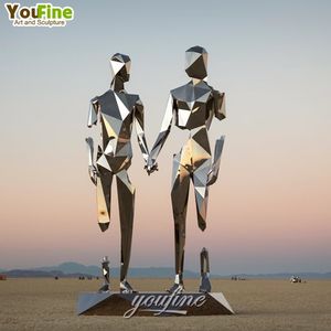 Moderne <span class=keywords><strong>Statue</strong></span> e Sculture Astratte in Metallo per Esterni, Grandi Figure di Amanti in Acciaio Inossidabile - Product Image 2