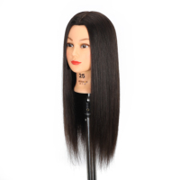 Tête de mannequin professionnelle 100 % cheveux humains pour concours de coiffure, tête de poupée réaliste pour salon