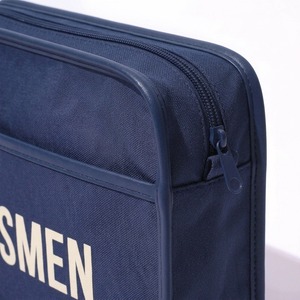 Grande trousse de toilette en toile marine enduite 30 cm, sac de toilette résistant à l'eau, poche frontale autoportante, impression de lettrage, logo personnalisé OEM - Product Image 4