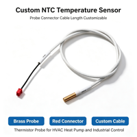 Sonde de température NTC personnalisée avec connecteur en laiton et câble de longueur adaptable pour chauffe-eau, pompe à chaleur, CVC et contrôle industriel