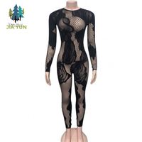 Nouveautés Boutique 2026 Mode Automne Combinaison moulante à manches longues en dentelle