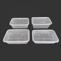 18387-B 1000ML Rectangle Récipient moulé par injection jetable en plastique PP de qualité alimentaire