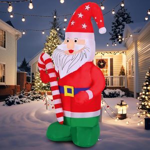 5FT Goblin Santa Claus Navidad Decoración inflable al aire libre con sombrero rojo Luces LED Fábrica al por mayor Navidad Blow-up - Product Image 3