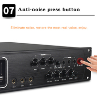 Amplificateur de puissance karaoké professionnel 1000W 2CH avec Bluetooth, USB, SD, FM, DSP, FX, FBX, anti-larsen pour la maison, le karaoké, le bar, la discothèque, la fête