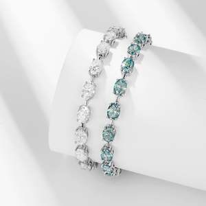 Pulseras de Cadena y Eslabones Geométricos de Diseño Exclusivo para Fiestas, con Moissanita y Diamantes, Estilo Hiphop, Venta al por Mayor - Product Image 6