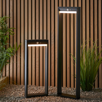 Détecteur de mouvement de tour de borne étanche en aluminium moulé sous pression moderne lampe de pelouse à led extérieure lumière solaire