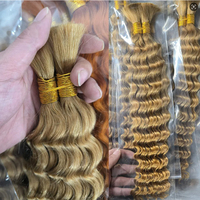 Extensions de cheveux vierges naturels non traités à 100 %, vague profonde, en vrac, pour tresses bohèmes, cheveux indiens, brésiliens, prêts pour la permanente, extensions individuelles/machine