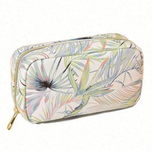 Sac de maquillage portable en cuir PU pour voyage, sac de toilette imperméable, grande capacité, sac de rangement pour cosmétiques - Product Image 1