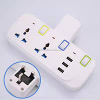 Prise britannique adaptateur de prise multi-prises 3 voies adaptateur de prise électrique ue vers universel convertisseur de puissance de charge USB 4 prises