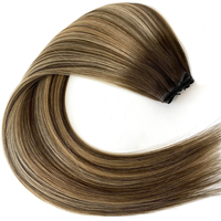Extensions de cheveux humains invisibles prêtes à être expédiées, cuticules micro-tissées