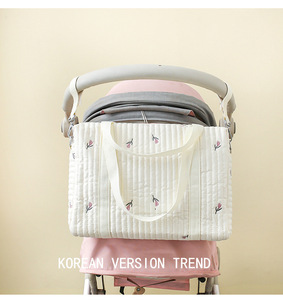 Sac à couches fourre-tout de grande capacité pour maman Sac fourre-tout de grande capacité de rangement pour maman écologique Sac de pépinière souple - Product Image 5