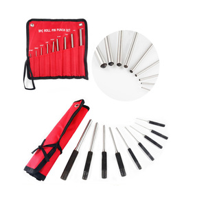 Durable Heat Treated and Drop Forged Steel 9 Pieces <strong>Roll</strong> <strong>Pin</strong> Punch Set Gun Building and Removing <strong>Pins</strong> Repair Tool - Product Image 1