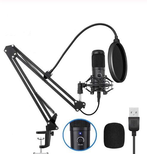 Mikrofon Kit USB 192KHZ/24Bit, Mikrofon Kondenser Podcast untuk PC Laptop Karaoke Youtube Studio Rekaman