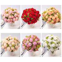 Fleurs d'hortensia en soie artificielle, fleurs réalistes, bouquet floral, décoration pour mariage, maison, bureau, fête