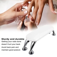 Repose-main professionnel confortable pour manucure, en cuir PU blanc, avec ventouses, pour technicien(ne) d'ongles et usage personnel